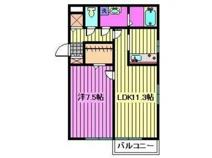 ソフィアメゾン(1LDK/2階)の間取り写真