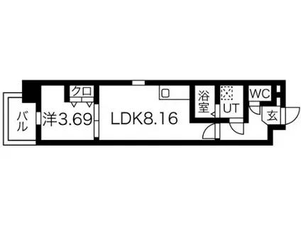 アート天王寺(1LDK/5階)の間取り写真