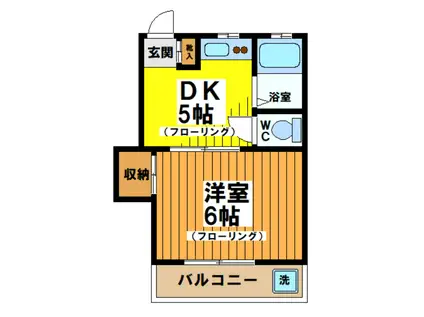 ニュープリンス(1K/1階)の間取り写真