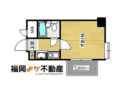 朝日プラザ博多Vターミナルスクエア(1K/5階)の間取り写真