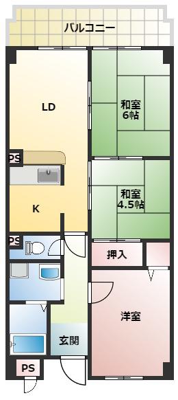 コーポ小林(3LDK/3階)の間取り写真