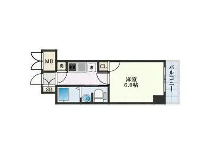 レジュールアッシュPREMIUM TWIN-II(1K/13階)の間取り写真