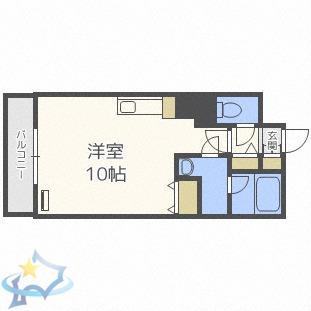 セントポーリアスィート(ワンルーム/5階)の間取り写真