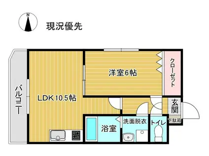 プルミエール飯田(1LDK/4階)の間取り写真