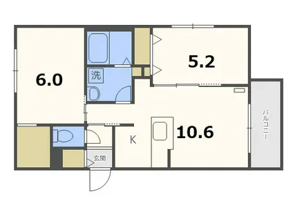 ミカエルアルファIII(2LDK/3階)の間取り写真