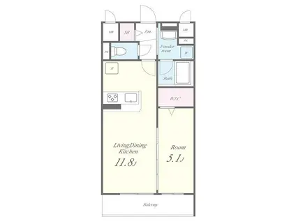 スリージア(1LDK/3階)の間取り写真