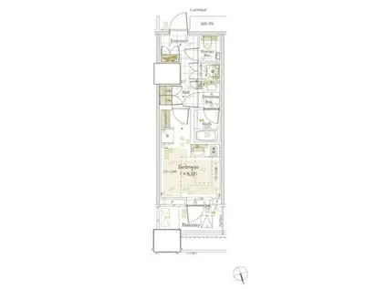 三田ガーデンヒルズ ノースヒル(ワンルーム/12階)の間取り写真