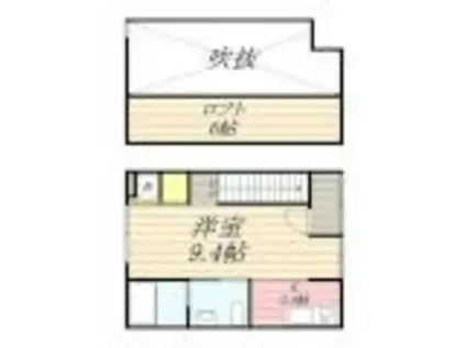 第三永伸アパート(1K/2階)の間取り写真