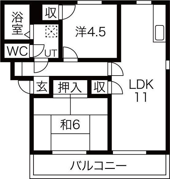 メゾンド・ヤマイチ(2LDK/1階)の間取り写真