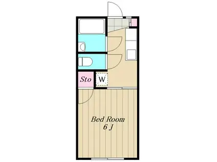 目黒本町ハイツ(1K/2階)の間取り写真