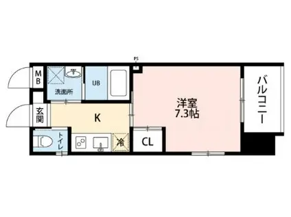 アミュゼ城野(1K/9階)の間取り写真