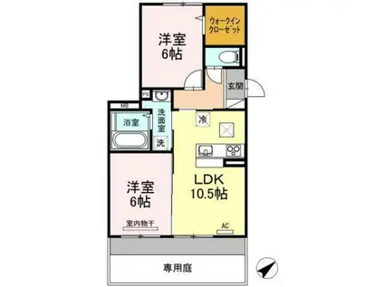 カーサ高須(2LDK/1階)の間取り写真