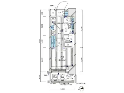 メインステージ横濱阪東橋(1K/5階)の間取り写真