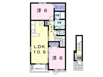 エスペランサ(2LDK/2階)の間取り写真