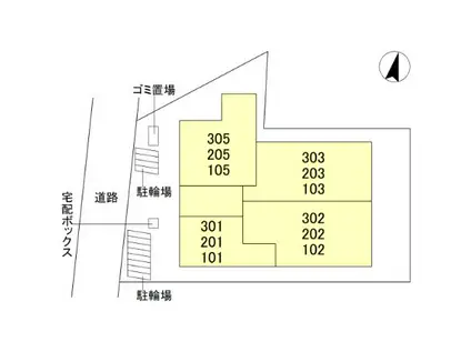 NOBLE RAFFINER上小町(1LDK/3階)の間取り写真