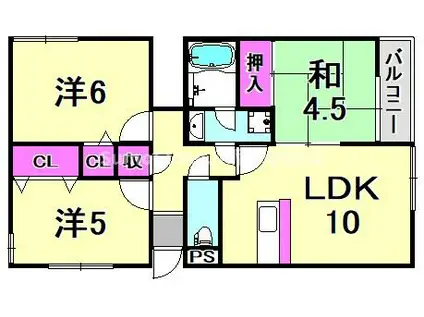 サーティ福弥(3LDK/2階)の間取り写真