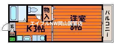 ミルフォード定森(1K/1階)の間取り写真