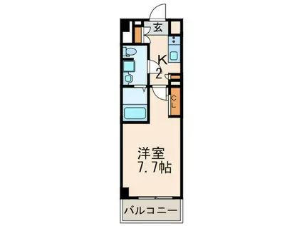 MAKES DESIGN 府中(1K/2階)の間取り写真