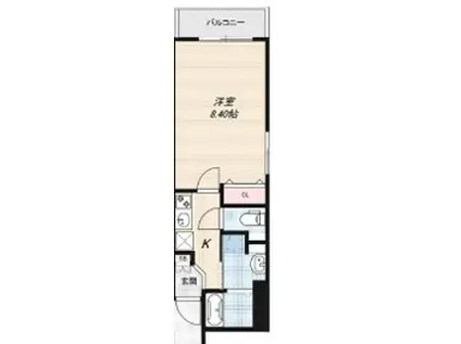 LUCIR西三国(1K/3階)の間取り写真