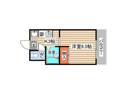 メゾン小林(1K/4階)の間取り写真