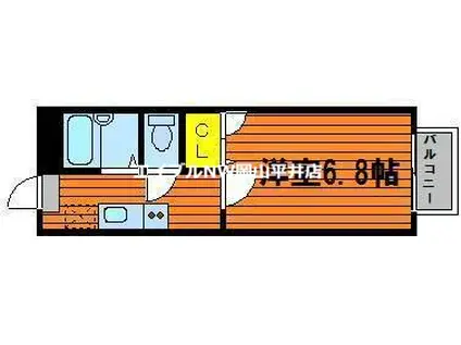 駅前コーポ財田(1K/2階)の間取り写真