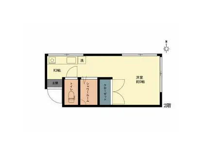 仁後荘(1K/2階)の間取り写真