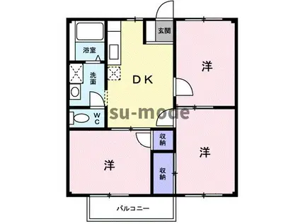 メゾンぷれじゅーる(3DK/2階)の間取り写真