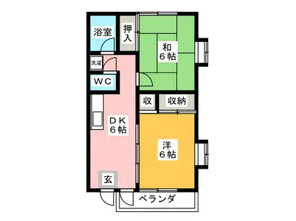 MKはうす(2DK/1階)の間取り写真