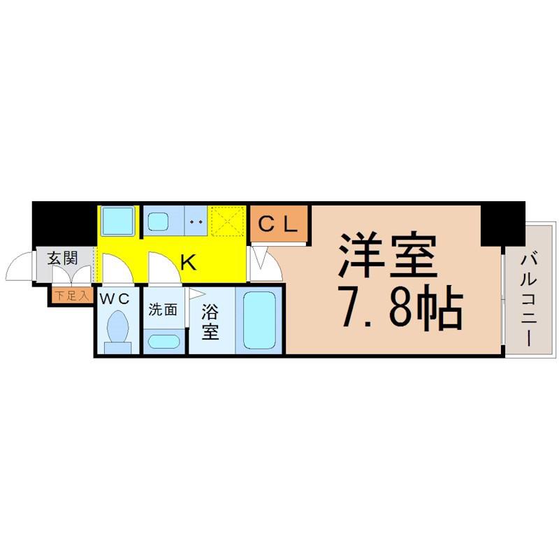 S-RESIDENCE志賀本通(1K/7階)の間取り写真