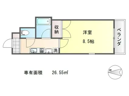 HTロイヤルハウス北白川(1K/2階)の間取り写真