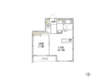 滝野川1丁目メゾン(1LDK/1階)の間取り写真