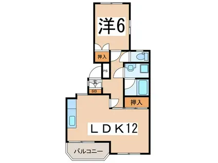 ハイツローヤル(1LDK/1階)の間取り写真