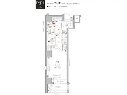 LEA横濱保土ヶ谷(1K/3階)の間取り写真