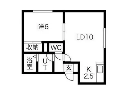 ジュピター白石中央II(1LDK/3階)の間取り写真