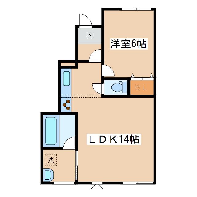 ヴィラ・エクセレント(1LDK/2階)の間取り写真