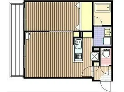 GARE水車町(1LDK/3階)の間取り写真