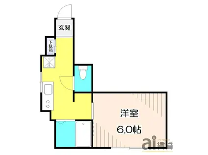神宝町1丁目(1DK/1階)の間取り写真