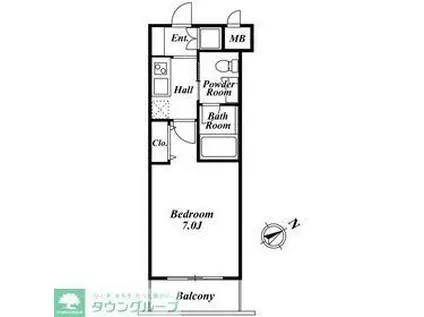 ドゥーエ阿佐ヶ谷(1K/1階)の間取り写真