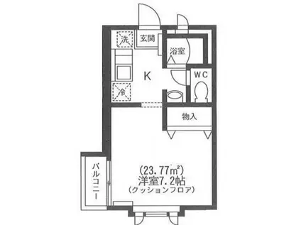 フレーシア(1K/1階)の間取り写真