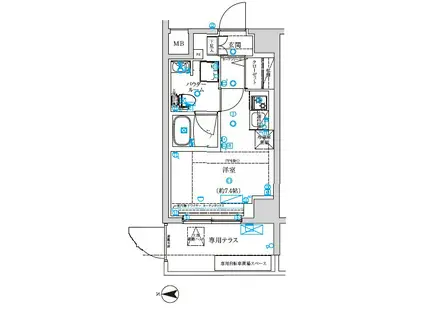 クラリッサ横浜ノワール(ワンルーム/1階)の間取り写真