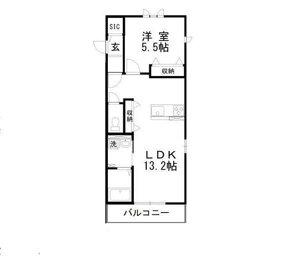 ALBAVIII(1LDK/1階)の間取り写真