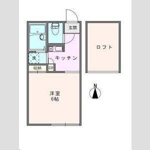 ノースドール(1K/2階)の間取り写真