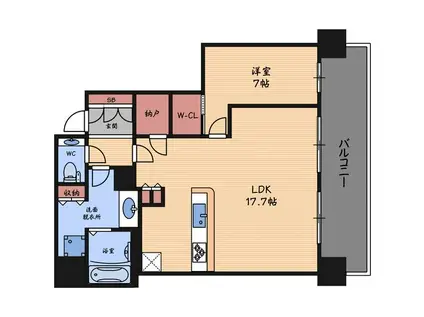 ザ・パークハウス中之島タワー(1SLDK/11階)の間取り写真