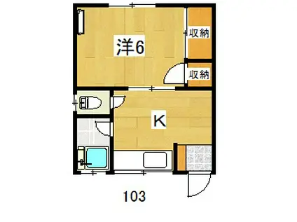 不破ハイツ(1K/1階)の間取り写真