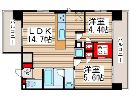 B CITY ART RESIDENCE CENTRALPARK(2LDK/4階)の間取り写真