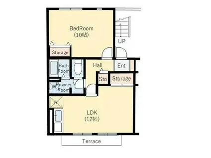 グリーンビレッジB(1LDK/2階)の間取り写真