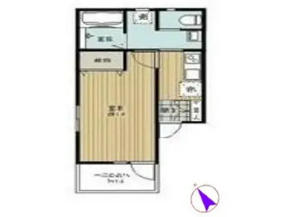 トータスアパートメント(1K/1階)の間取り写真