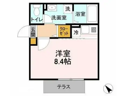 ジュネスハイツ(ワンルーム/1階)の間取り写真