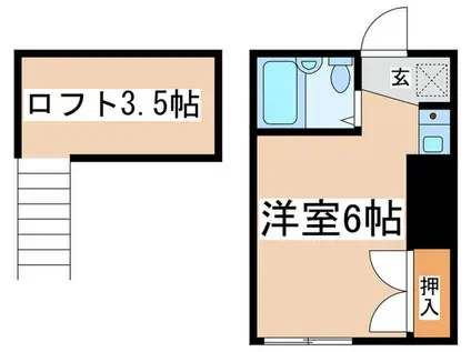 メリーコーポ(ワンルーム/1階)の間取り写真