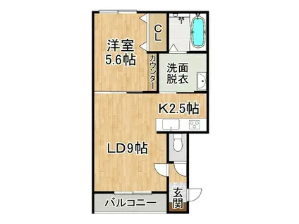 ANTIQUE(1LDK/3階)の間取り写真